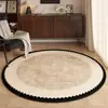 Alfombra redonda para sala de estar, alfombra para sofá, alfombra de mesita de noche de estilo francés vintage para dormitorio, alfombrilla de felpa para pies, alfombrilla de suelo para mecedora de vestidor