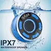 Altavoz Bluetooth inalámbrico de fábrica con ventosa, impermeable, luces de colores LED, pantalla digital, IPX7, superventas transfronterizo, diseño privado