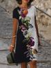 Ropa de Mujer Transfronteriza Europea y Americana Primavera Nueva Tendencia Moderna Posicionamiento Personalizado Estampado a Cuadros Vestido de Manga Corta con Cuello Redondo en Stock