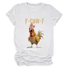Amazon Ebay Estación Independiente Divertida e Interesante Camiseta de Manga Corta con Cuello Redondo para Mujer F-Caw-F Pollo Sorpresa Camiseta Interior