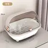 Caja de Almacenamiento para Biberones de Bebé, Gabinete para Vajilla, Estante de Secado a Prueba de Polvo, Caja de Almacenamiento de Plástico con Tapa abatible para Vajilla del Hogar