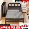 Cama plegable de hierro duradera para oficina, dormitorio, empresa, uso doméstico, cama sencilla para viviendas de alquiler, cama exterior, cama plegable para siesta