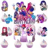 Decorações populares para festa de aniversário com tema de bruxa em estoque Banner de aniversário KOPO Topper de bolo Conjunto de balões espirais