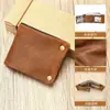 Cartera de Piel Genuina Marant para Hombre, Billetera Delgada de Piel de Vaca de Primera Capa, Portatarjetas, Cartera Vintage de Piel Crazy Horse