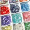Pétalos de Flor Acrílicos con Agujero Central, Flor de Cinco Pétalos, Brillantes Color Ab Chapado, Horquilla, Pendiente, Colgante y Joyería Hechos a Mano Vintage para DIY