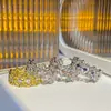 Anillo Vintage Ins Artesanía Italiana Nueva Versa Jewelry Chapado en Oro Sin Talla Anillo de Dedo Arcoíris de Nicho
