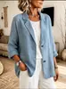 2026 Chaqueta de Traje Holgada de Color Sólido Transfronteriza Europea y Americana para Viajar Solapa Botón Versátil Temperamento Casual Traje Pequeño