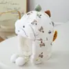Gorro de Lei Feng de dibujos animados de dinosaurio para niños de otoño e invierno, gorro a prueba de viento y cálido para niños y bebés