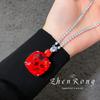 Pendientes de lujo con forma de paloma de caña y diamantes, cadena de hemoglobina, para vestido de cena, joyería nupcial, anillo, joyería colorida para mujer
