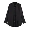 Atacado de Roupas Femininas Transfronteiriças Estilo Europeu e Americano Primavera 2026 Nova Moda Versátil Cor Sólida Solta Camisa Top para o Dia a Dia