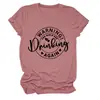 Advertencia Las Chicas Son Amazon Wish Sitio Independiente Camiseta Cómoda y Versátil para Mujer de Cuello Redondo y Manga Corta