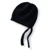 Gorro trenzado de punto de cachemira cálido para proteger las orejas, gorro de lana moderno de color liso estilo ins, gorro de invierno a prueba de frío para proteger las orejas