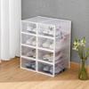 Caja de zapatos de acrílico transparente con tapa de hebilla abierta lateral gruesa AJ, caja de zapatos, caja de almacenamiento de zapatos, zapatero plegable, gabinete para zapatos