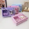 Set de Regalo Caja de Dibujos Animados Sanrio Lindo Cuaderno de PU Pulsera de Perlas Combinación de Accesorios Caja de Regalo para Niñas y Estudiantes