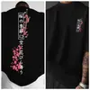 Camiseta Nueva de Diseño para Hombre Verano 2026 con Diseño de Flor de Cerezo y Espada, Camiseta Unisex de Moda con Cuello Redondo Estampada, Corte Holgado de Algodón