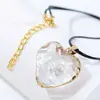 Ventas Directas de Fábrica Tendencia Europea y Americana Personalizado Piedra Natural Borde Dorado Forma de Corazón Simple Moda Colgante Collar Cadena para Suéter