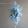 Marcadores de Corredor para Casamento Chinês Flor de Peônia Fundo com Pontos Arco de Flores Pendurado Arranjo Floral Decoração de Casamento Ornatos de Coluna de Flores de Boas-Vindas