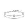 Estilo Douyin Bracelete de Cintura Fina com Dupla Camada e Diamantes Feminino Verão ins Design de Nicho Moda Pulseira de Contas
