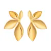 Pendientes de Flor de Acero Inoxidable Chapado en Oro de 18 Quilates, Venta Caliente Transfronteriza de Nicho, Conservación del Color, Sensación de Alta Gama, Joyería PVD que No se Desvanece para Mujeres