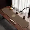 Nuevo Camino de Mesa Estilo Chino Zen, Posavasos Irregular Estilo Antiguo para Mesa de Té, Absorbente de Agua y Aislante Térmico, Se Puede Cortar a Medida, Esterilla Protectora para Mesa de Sala de Té