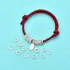 Plata Esterlina S925 Cuentas Sueltas de Plata Retorcida Patrón Martillado Cuentas Espaciadoras de Cráter Espaciador Pulsera de Cordón Trenzado Hecha a Mano Accesorios para Pulseras