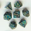 Un juego de 7 dados con elementos del Festival de los Fantasmas de Halloween, patrones festivos personalizados, traje multifacético, Juego de Mesa Dungeons & Dragons