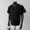 Ropa informal de verano para hombre, elegante y con estilo, de importación transfronteriza de Douyin, con hombros rectos, camiseta estructurada de manga corta con cuello redondo y diseño de retazos.