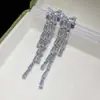 Brincos de Franja com Laço de Zircônia Agulha de Prata, Brincos Versáteis de Luxo Leve de Alta Qualidade, Acessórios de Orelha Exquisitos da Moda para o Dia a Dia Atacado