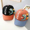 Gorra de pico para niño otoño caricatura de dinosaurio gorra de béisbol para bebé primavera y otoño niños y niñas protección solar moda sombrero para niños moda