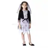Disfraz de Novia Fantasma Zombie de Mascarada de Halloween para Niñas Vestido de Terror de Novia Fantasma La Novia de la Muerte