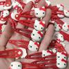 [Pin Bb] lindo clip para el pelo de dibujos animados de Hello Kitty para mujer, pinza roja para el pelo, accesorios para el pelo versátiles para niños y estudiantes