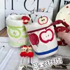Estuche Lindo de Manzana Ins Color Contrastante Taza de Té Aspecto de Alta Gama Papelería Estudiantil Almacenamiento de Gran Capacidad Portalápices Bolsa de Almacenamiento