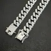 Pulsera de Cadena Cubana de Aleación Europea y Americana con Diamantes 13 mm Totalmente Diamantada Estilo Antiguo Estilo Hip-Hop Collar Chapado en Oro para Hombres y Mujeres