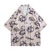 Camisa hawaiana de cuello cubano con flores para hombre, manga corta, verano 2022, para vacaciones en la playa, con estampado japonés