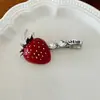 Pasador de Pelo con Perlas y Pedrería de Fresa, Pinza Lateral para Mujer, de Alta Gama y Exquisito, para Flequillo y Cabello Lateral, Versátil y Elegante