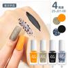 Esmalte de uñas con lentejuelas flash transfronterizo nuevo traje de arte de uñas de 4 colores sin cocción esmalte de uñas a base de agua flash nude venta al por mayor