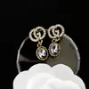 Pendientes de alta calidad para todo tipo de atuendos, pendientes de moda para hombres y mujeres, letras de pedrería, todo a juego, pasador de plata s925, accesorios de aleación