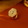 Anillo Estilo Medieval de Alta Resistencia Incrustado con Circonita Anillo Cruz Anillo en Vivo para Hombres y Mujeres Europeos y Americanos