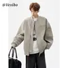 Chaqueta de béisbol vintage americana, estilo high-street de otoño para hombre, genial y elegante, diseño de chaqueta de cuero tie-dye, chaqueta corta de trabajo, moderna