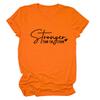 Camiseta informal de manga corta con estampado de comercio exterior para mujer, camiseta de comercio exterior más fuerte que la tormenta