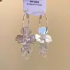 2025 Nuevos Pendientes de Gota de Agua Transparentes con Flores para Mujer Populares de Nicho de Gama Alta Pendientes de Estilo de Lujo Accesible a la Moda