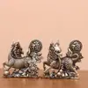 Personaje de la Fortuna de Latón Creativo Unicornio Adorno Pequeño para Hogar y Oficina, Decoración de Mascota de Té de Cobre Estilo Antiguo, Artesanía de Cobre