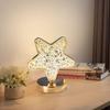 Lâmpada Decorativa Criativa de Estrela e Lua Lâmpada de Mesa Recarregável Quarto Restaurante USB Toque Lâmpada de Cabeceira Luz Noturna Luz Noturna de LED