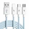 Cable de Carga Trenzado de Carga Rápida Colorido Macaron Adecuado para Teléfono Móvil Huawei Apple 13 Cable de Datos Uno a Tres Tres en Uno