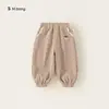 Bangxuan 2026 Outono Roupas Infantis Calças para Meninas Calças Casuais Florais Pequenas Calças de Moletom Fofas para Crianças Calças de Moletom Infantis