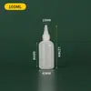 60 100 200ml Botella de Producción Transparente con Punta HDPE Botella Vacía Aprietable Botella para Salsas Doméstica Aprietable con Escala