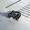 Anel Escuro de Zircônia Estilo Gótico Nicho Borboleta Fantasma Estilo Sem Gênero Lua de Sangue Punk Empilhável Dedo Indicador