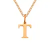 Nuevo Collar de Acero Inoxidable de 26 Letras de Amazon, Cadena para Clavícula Moderna y Versátil, Collar para Pareja con Apellido en Stock