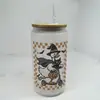 Copo Mason Jar de Vidro 16oz para Cerveja Cola Água com Logotipo Personalizado de Natal em Estoque Transfronteiriço Sublimação