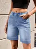 Comercio Exterior Transfronterizo Amazon Fábrica de Origen Venta al por Mayor Ruso Pantalones Vaqueros de Cinco Puntos Sueltos para Mujer de Longitud Media Verano